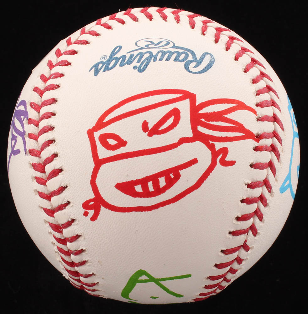Kevin Eastman Signed OML Baseball with (4) Hand-Drawn Sketches (JSA COA) at PristineAuction.com Kevin Eastman Signed OML Baseball with (4) Hand-Drawn Sketches (JSA COA) at PristineAuction.com