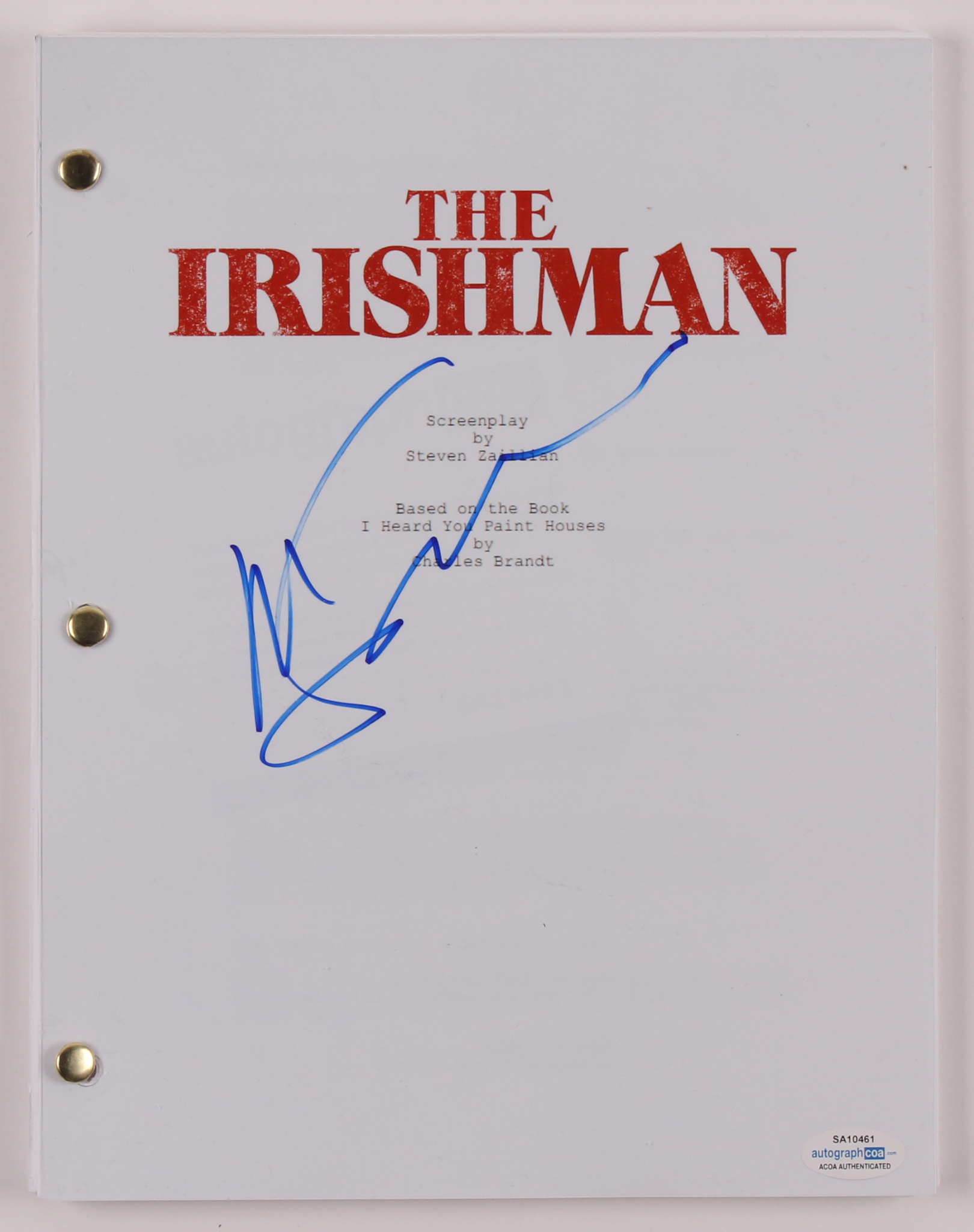 Martin Scorsese Signed "The Irishman" Movie Script (AutographCOA COA) at PristineAuction.com Martin Scorsese Signed "The Irishman" Movie Script (AutographCOA COA) at PristineAuction.com