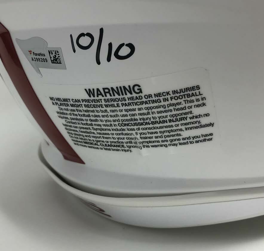 Jerry Rice Signed 49ers LE Full-Size Authentic On-Field Matte White Speed Helmet Inscribed "NFL Top 100" & "HOF 2010" (Fanatics) at PristineAuction.com Jerry Rice Signed 49ers LE Full-Size Authentic On-Field Matte White Speed Helmet Inscribed "NFL Top 100" & "HOF 2010" (Fanatics) at PristineAuction.com