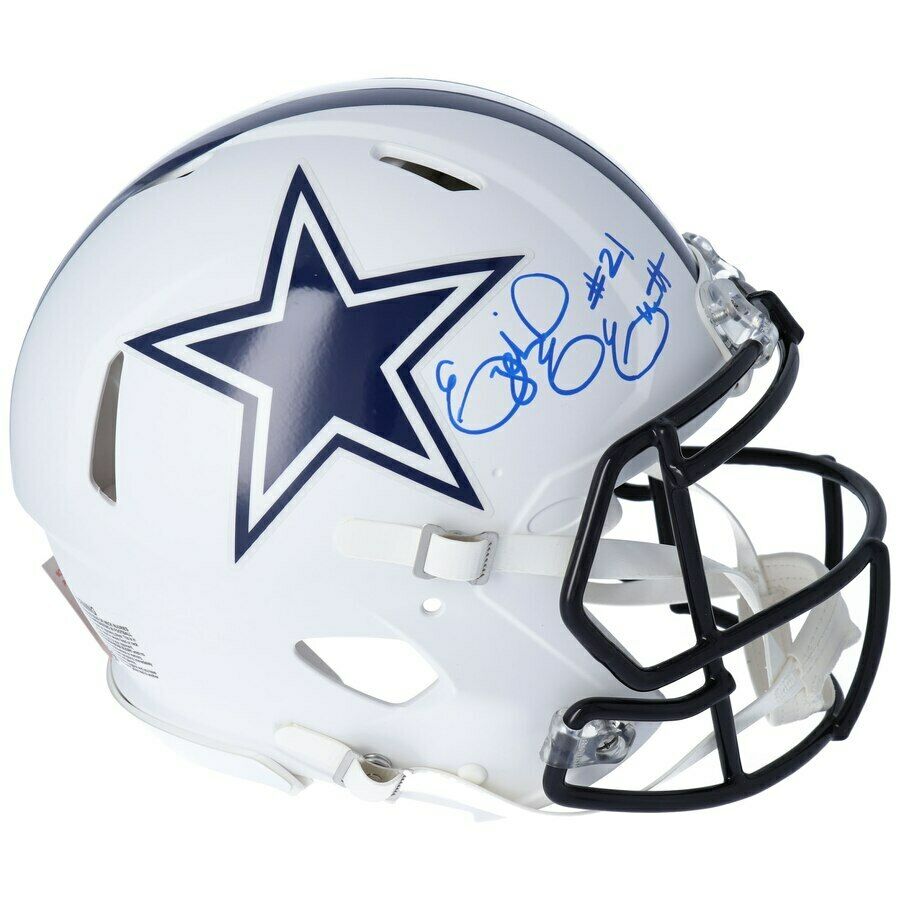 Ezekiel Elliott Signed Cowboys Full-Size Authentic On-Field Matte White Speed Helmet (Fanatics Hologram) at PristineAuction.com Ezekiel Elliott Signed Cowboys Full-Size Authentic On-Field Matte White Speed Helmet (Fanatics Hologram) at PristineAuction.com