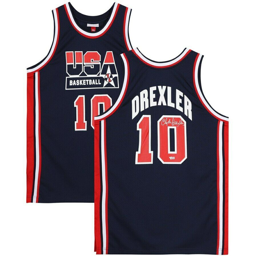Clyde Drexler Signed 1992 Team USA Olympic Mitchell & Ness Jersey (Fanatics) at PristineAuction.com Clyde Drexler Signed 1992 Team USA Olympic Mitchell & Ness Jersey (Fanatics) at PristineAuction.com