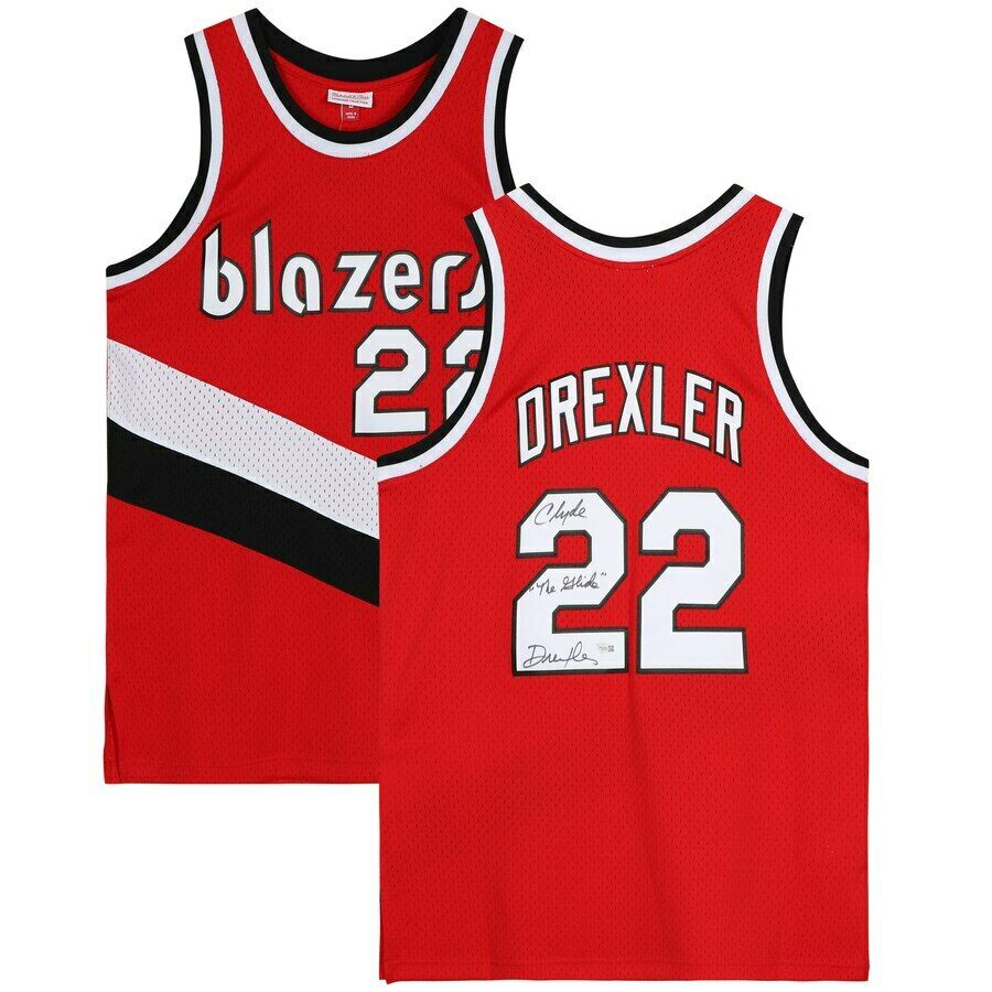 Clyde Drexler Signed Trail Blazers Jersey Inscribed "The Glide" (Fanatics) at PristineAuction.com Clyde Drexler Signed Trail Blazers Jersey Inscribed "The Glide" (Fanatics) at PristineAuction.com