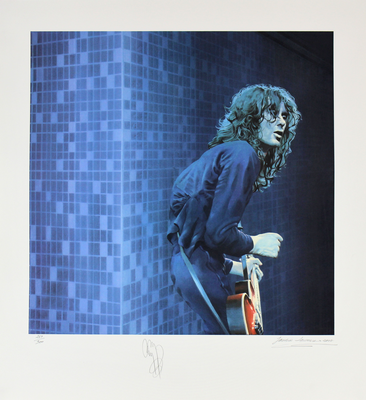 Jimmy Page Signed LE Led Zeppelin 30x33 Lithograph (Beckett LOA) at PristineAuction.com Jimmy Page Signed LE Led Zeppelin 30x33 Lithograph (Beckett LOA) at PristineAuction.com