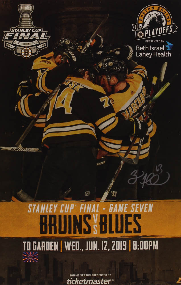 Brad Marchand Signed "Bruins 2019 Stanley Cup Final" 11x17 Photo (Marchand COA) at PristineAuction.com Brad Marchand Signed "Bruins 2019 Stanley Cup Final" 11x17 Photo (Marchand COA) at PristineAuction.com