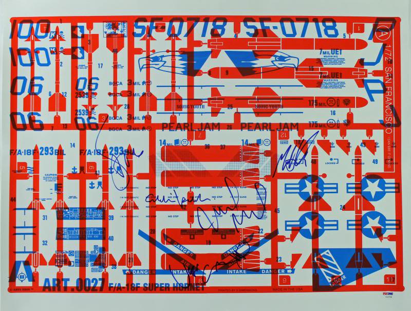 Pearl Jam 20x26 Poster Signed by (5) With Eddie Vedder, Mike McCready, Jeff Ament, Stone Gossard (PSA LOA) at PristineAuction.com Pearl Jam 20x26 Poster Signed by (5) With Eddie Vedder, Mike McCready, Jeff Ament, Stone Gossard (PSA LOA) at PristineAuction.com