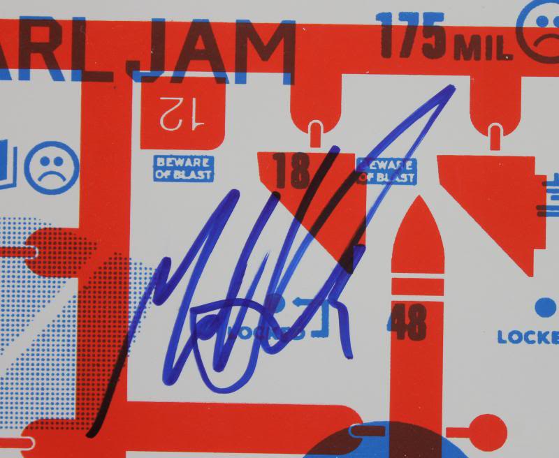 Pearl Jam 20x26 Poster Signed by (5) With Eddie Vedder, Mike McCready, Jeff Ament, Stone Gossard (PSA LOA) at PristineAuction.com Pearl Jam 20x26 Poster Signed by (5) With Eddie Vedder, Mike McCready, Jeff Ament, Stone Gossard (PSA LOA) at PristineAuction.com