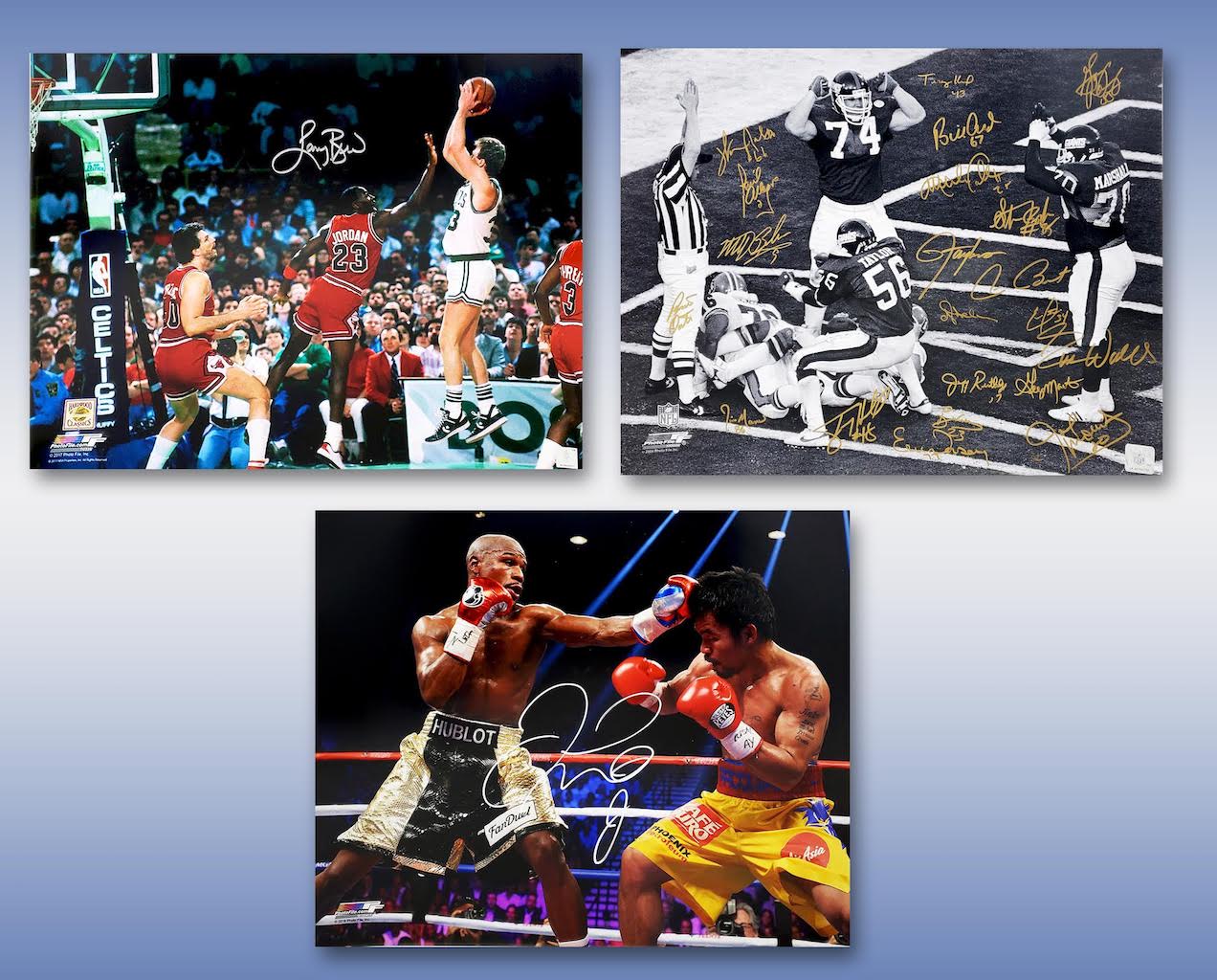 Schwartz Sports Multi Sports Signed Triple 8x10 Mystery Photo Collection – Series 4 (3 Autographed 8x10 Photos Per Box) - *Multiple 16x20 Redemptions* at PristineAuction.com Schwartz Sports Multi Sports Signed Triple 8x10 Mystery Photo Collection – Series 4 (3 Autographed 8x10 Photos Per Box) - *Multiple 16x20 Redemptions* at PristineAuction.com