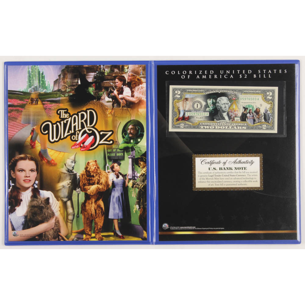 The Wizard of Oz Colorized 2 Commemorative Bank Note Pristine