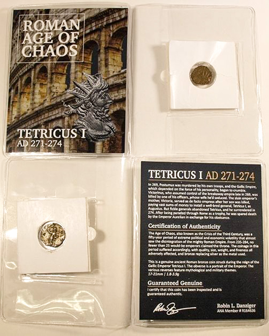 Tetricus I. AD 271-274 - Roman Age of Chaos Ancient Bronze Coin at PristineAuction.com Tetricus I. AD 271-274 - Roman Age of Chaos Ancient Bronze Coin at PristineAuction.com