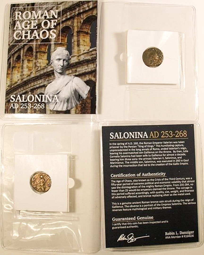 Salonina. AD 253-268 - Roman Age of Chaos Ancient Bronze Coin at PristineAuction.com Salonina. AD 253-268 - Roman Age of Chaos Ancient Bronze Coin at PristineAuction.com