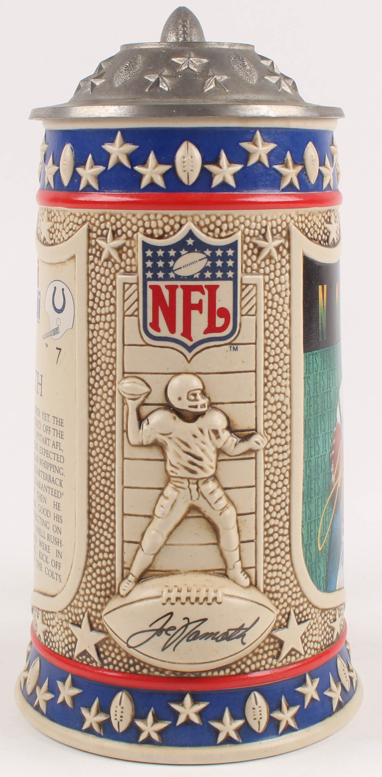 Joe Namath Jets Super Bowl III Collectors Beer Stein at PristineAuction.com Joe Namath Jets Super Bowl III Collectors Beer Stein at PristineAuction.com