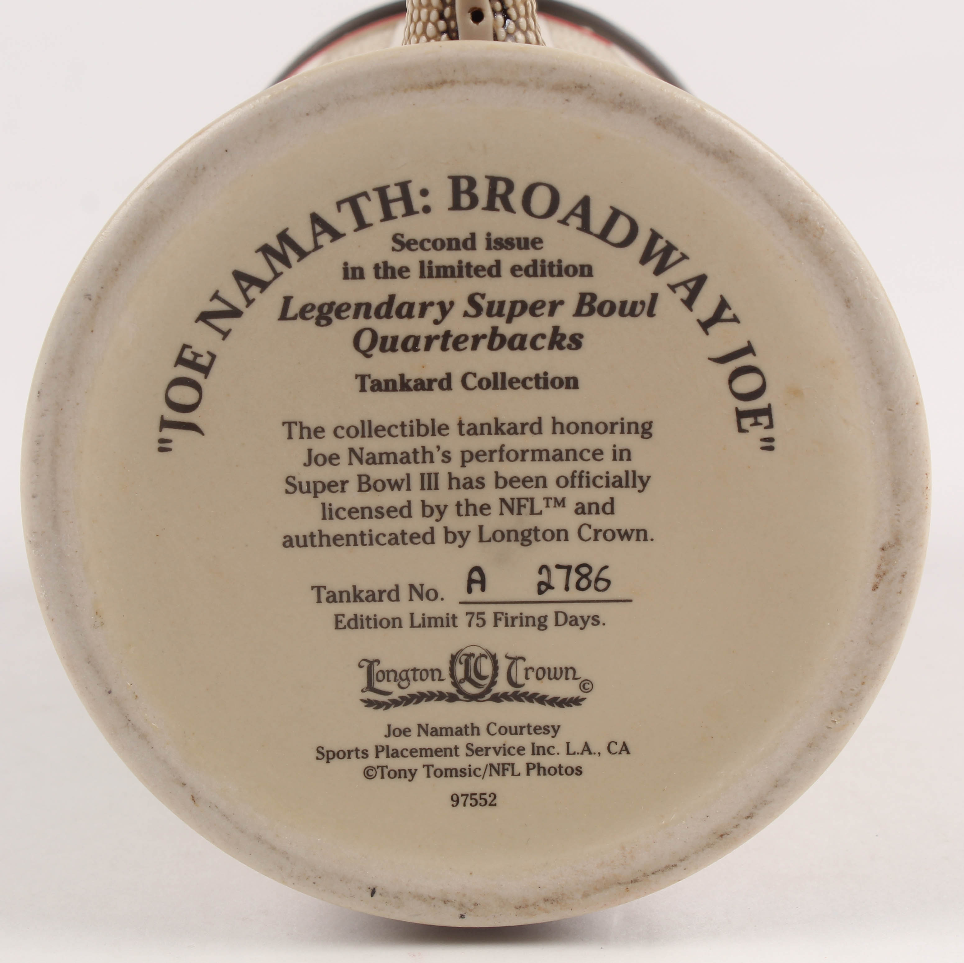 Joe Namath Jets Super Bowl III Collectors Beer Stein at PristineAuction.com Joe Namath Jets Super Bowl III Collectors Beer Stein at PristineAuction.com