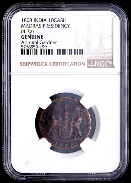 1808 Authentic Shipwreck Coin of the Admiral Gardner (NGC Encapsulated) at PristineAuction.com 1808 Authentic Shipwreck Coin of the Admiral Gardner (NGC Encapsulated) at PristineAuction.com