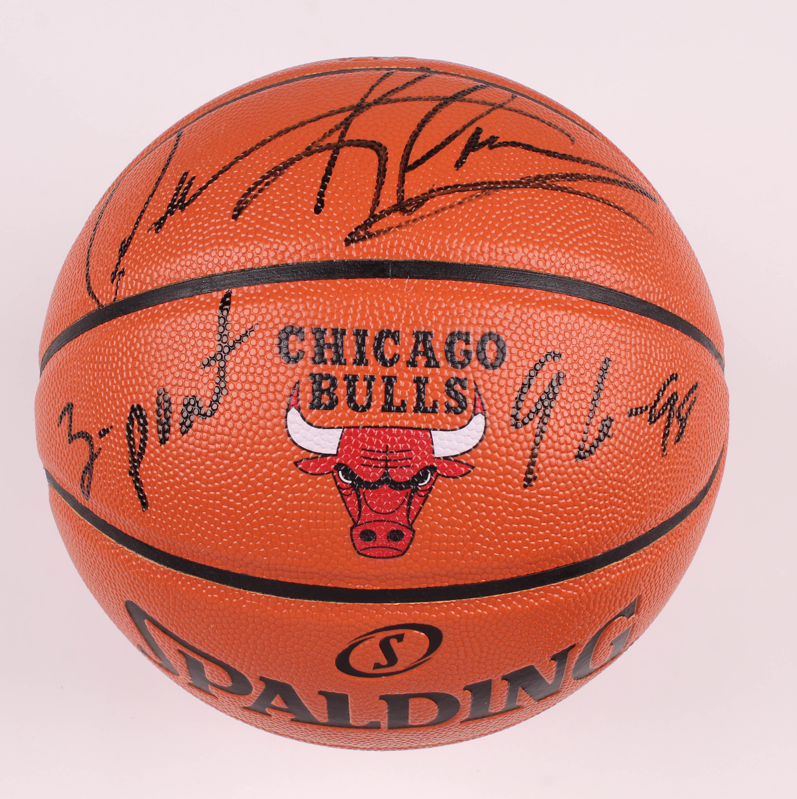 Dennis Rodman Signed Bulls Logo NBA Game Ball Series Basketball Inscribed "3 Peat 96-98" (Schwartz Sports COA) at PristineAuction.com Dennis Rodman Signed Bulls Logo NBA Game Ball Series Basketball Inscribed "3 Peat 96-98" (Schwartz Sports COA) at PristineAuction.com