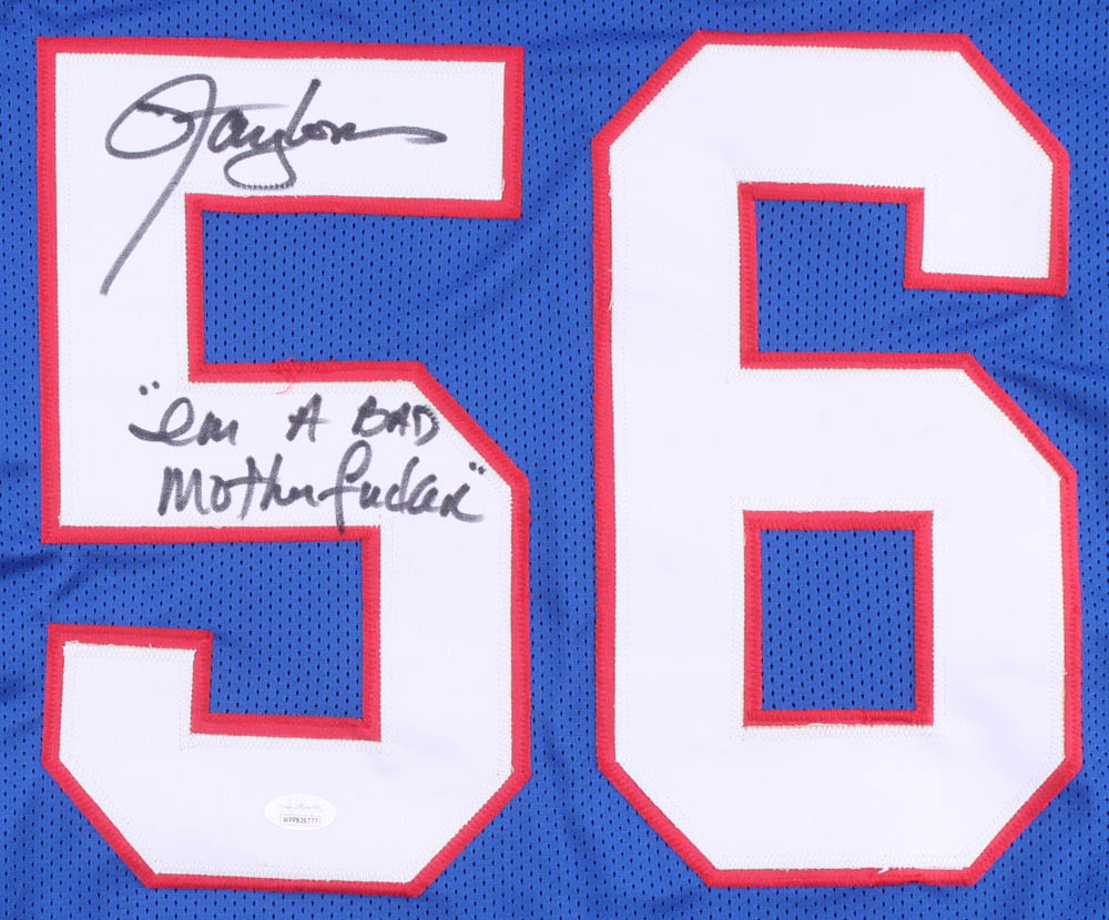 Lawrence Taylor Signed Jersey Inscribed "I'm A Bad Motherf****r" (JSA COA) at PristineAuction.com Lawrence Taylor Signed Jersey Inscribed "I'm A Bad Motherf****r" (JSA COA) at PristineAuction.com