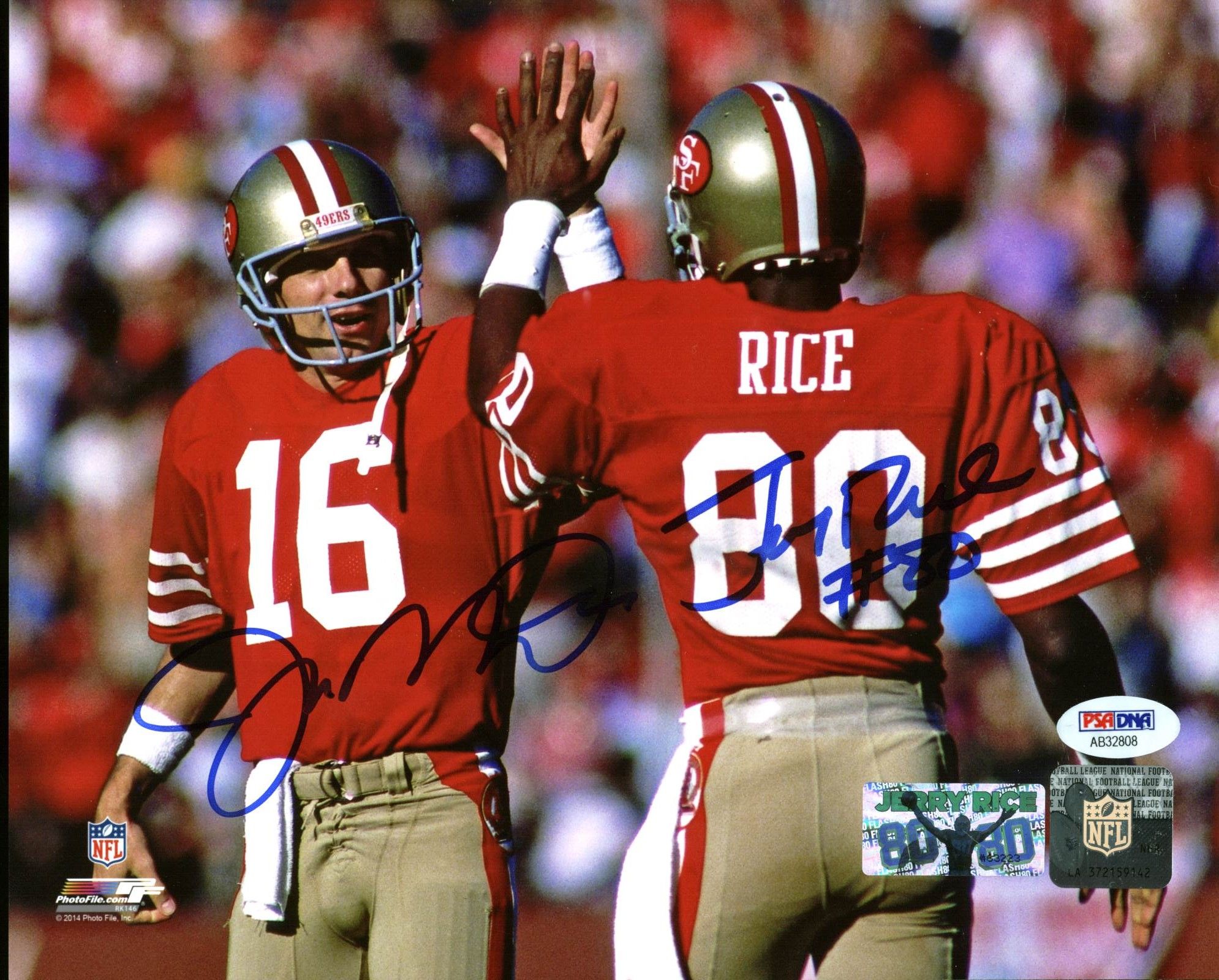 Joe Montana & Jerry Rice Signed 49ers 8x10 Photo (Rice Hologram & PSA COA) at PristineAuction.com Joe Montana & Jerry Rice Signed 49ers 8x10 Photo (Rice Hologram & PSA COA) at PristineAuction.com