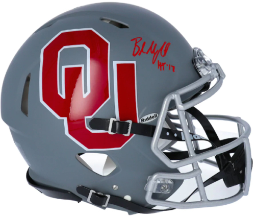 Baker Mayfield Signed Oklahoma Sooners Full-Size Authentic On-Field AMP Alternate Speed Helmet Inscribed "HT 17" (Fanatics Hologram) at PristineAuction.com Baker Mayfield Signed Oklahoma Sooners Full-Size Authentic On-Field AMP Alternate Speed Helmet Inscribed "HT 17" (Fanatics Hologram) at PristineAuction.com