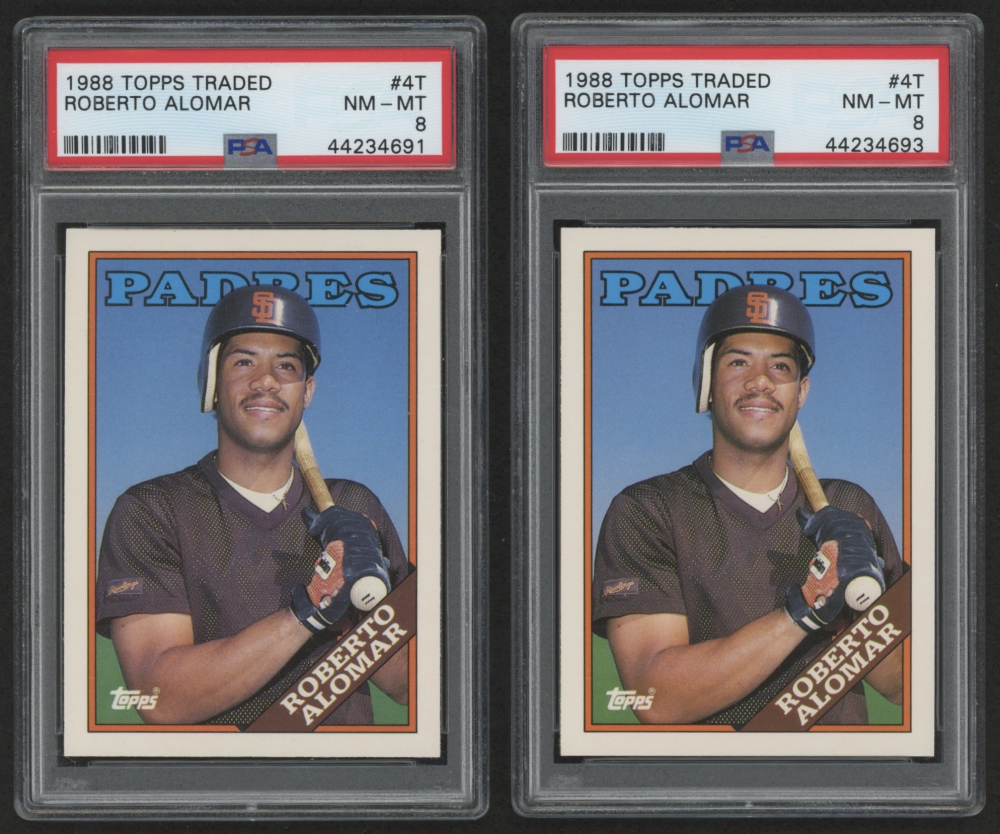 Lot of (2) Roberto Alomar 1988 Topps Traded #4T RC (PSA 8 ...