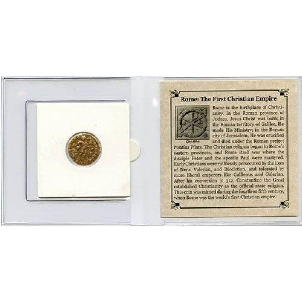 Rome: "The First Christian Empire" Roman Bronze Coin AD 306-410 at PristineAuction.com