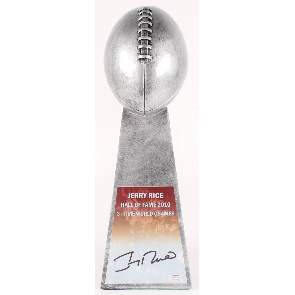 Jerry Rice Signed 49ers 15” Lombardi Football Championship Trophy ...