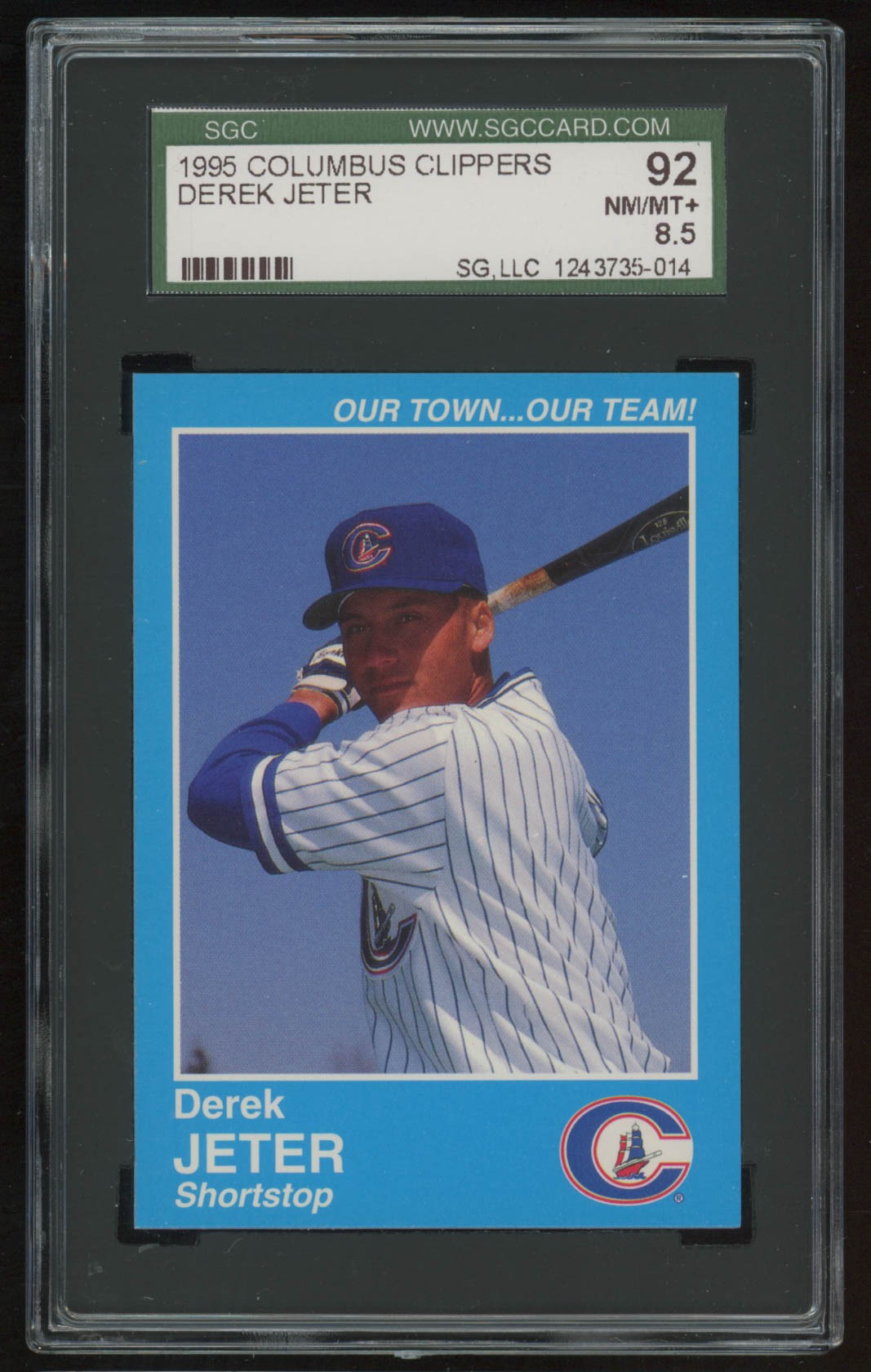Derek Jeter 1995 Columbus Clippers Police #14 (SGC 8.5) at PristineAuction.com Derek Jeter 1995 Columbus Clippers Police #14 (SGC 8.5) at PristineAuction.com