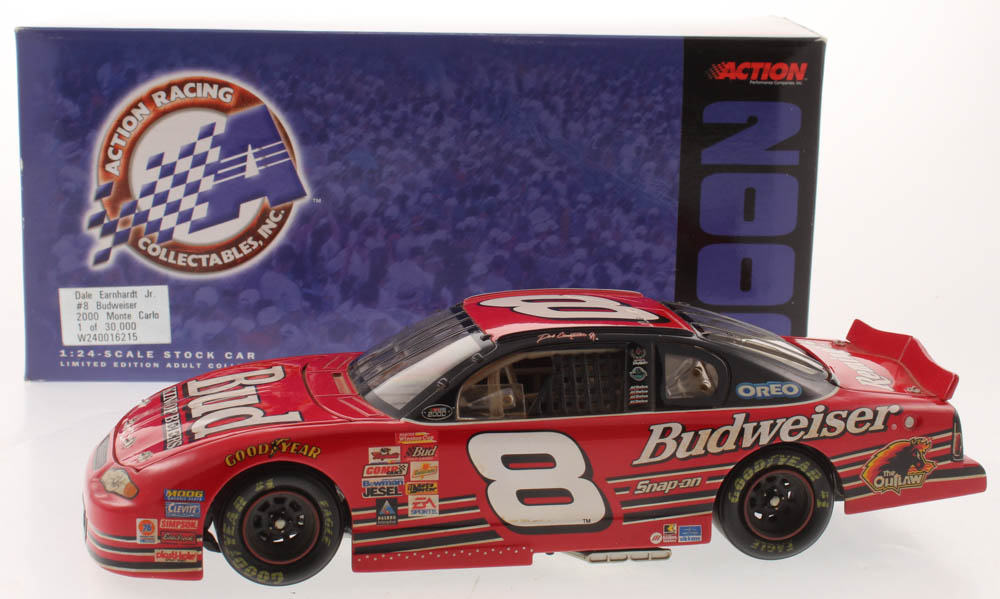 Dale Earnhardt Jr. LE NASCAR #8 Budweiser 2000 Monte Carlo - Rookie Car - 1:24 Scale Die-Cast Car at PristineAuction.com Dale Earnhardt Jr. LE NASCAR #8 Budweiser 2000 Monte Carlo - Rookie Car - 1:24 Scale Die-Cast Car at PristineAuction.com