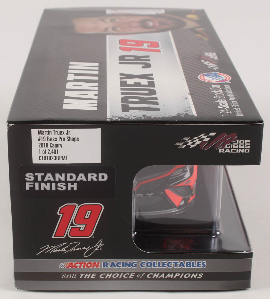 Martin Truex Jr. Signed 2019 NASCAR #19 Bass Pro Shops - 1:24 Premium Action Diecast Car (PA COA) at PristineAuction.com Martin Truex Jr. Signed 2019 NASCAR #19 Bass Pro Shops - 1:24 Premium Action Diecast Car (PA COA) at PristineAuction.com