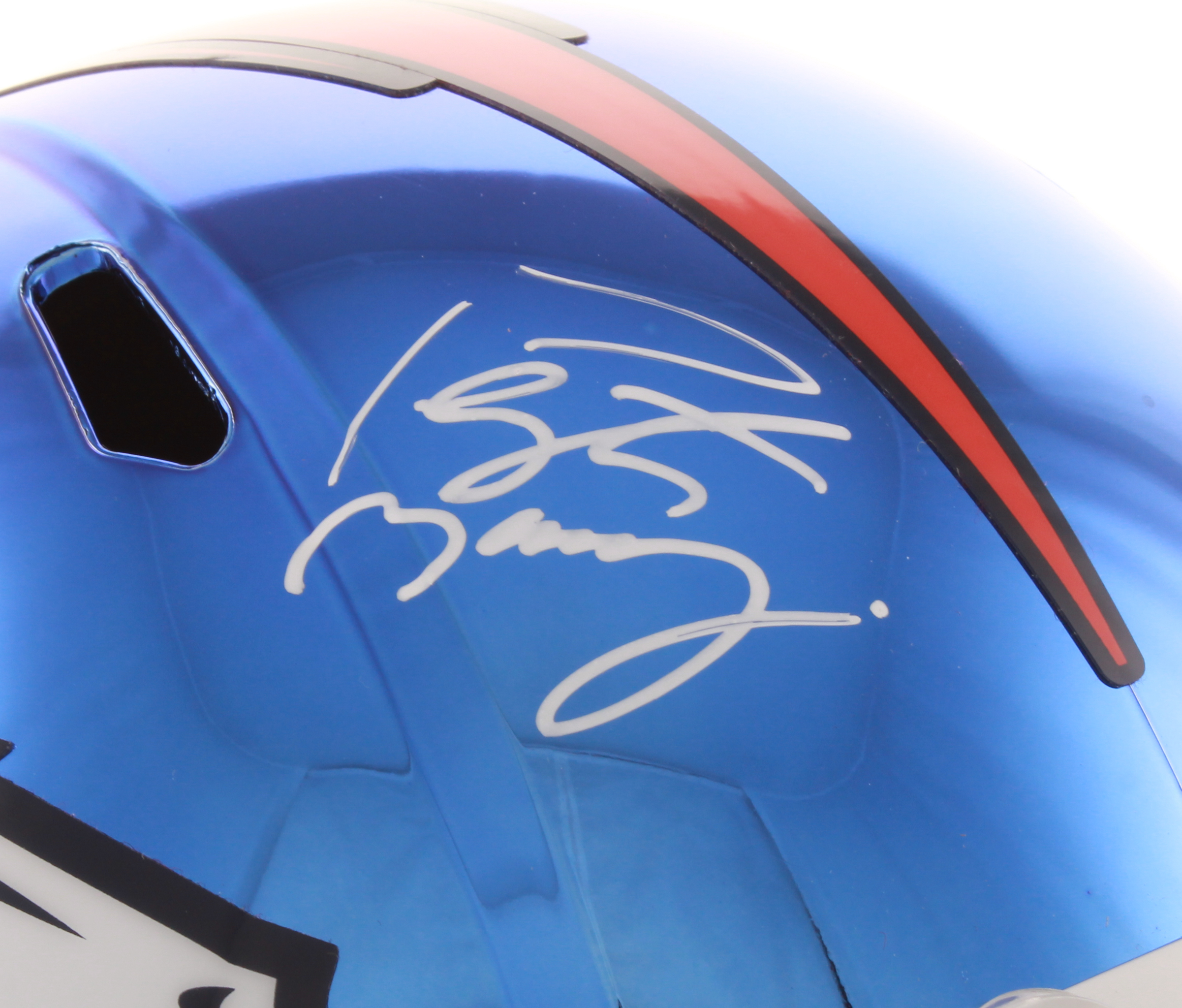 Peyton Manning Signed Broncos Full-Size Chrome Speed Helmet (Fanatics Hologram) at PristineAuction.com Peyton Manning Signed Broncos Full-Size Chrome Speed Helmet (Fanatics Hologram) at PristineAuction.com