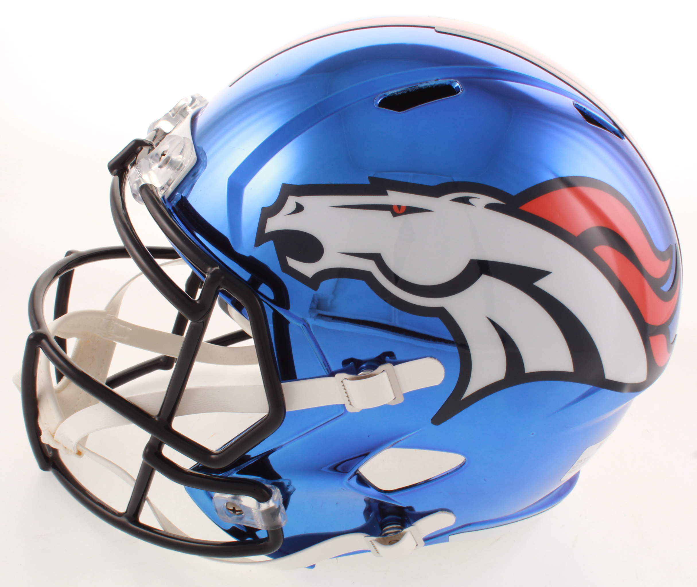 Peyton Manning Signed Broncos Full-Size Chrome Speed Helmet (Fanatics Hologram) at PristineAuction.com Peyton Manning Signed Broncos Full-Size Chrome Speed Helmet (Fanatics Hologram) at PristineAuction.com