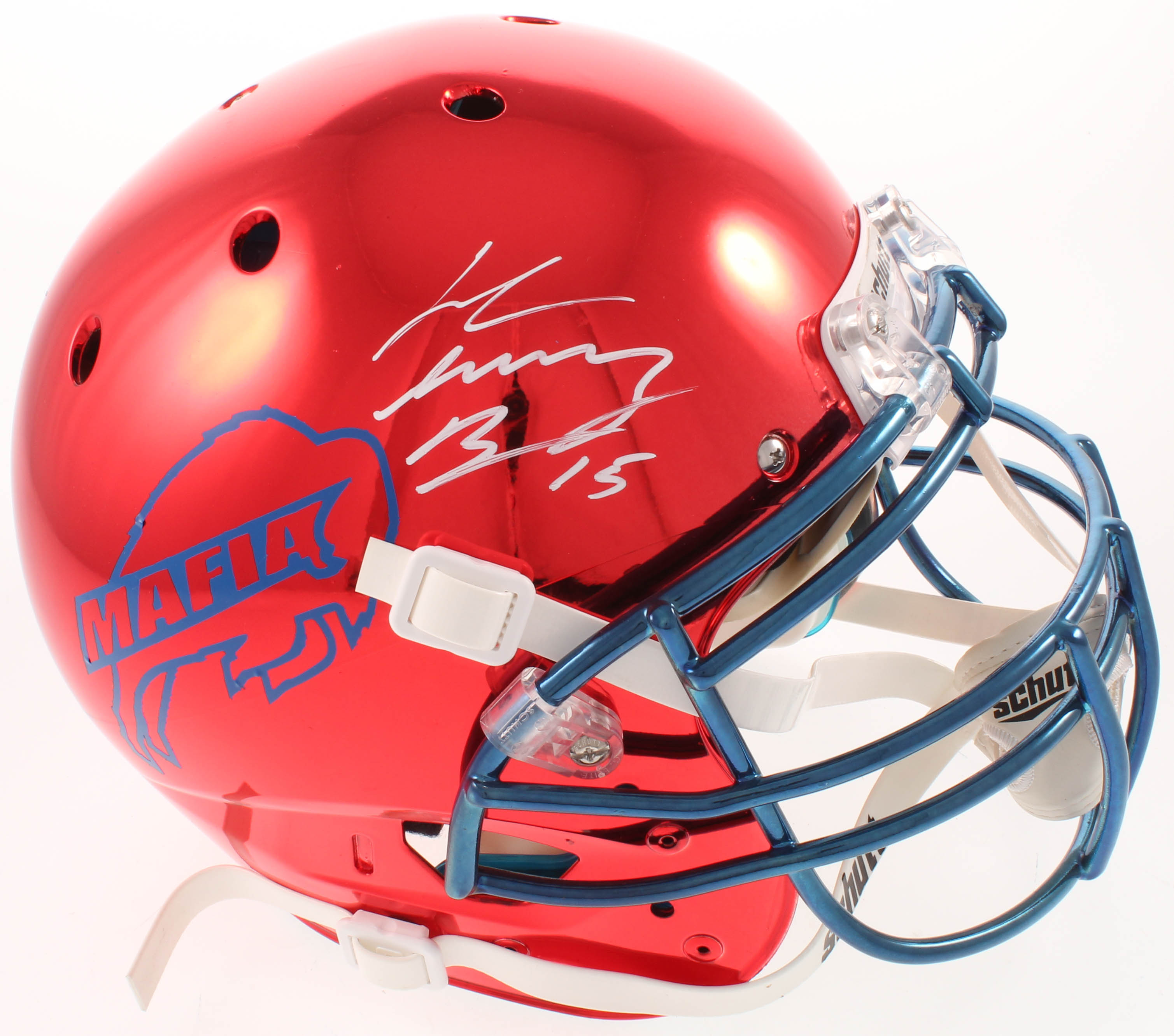 John "Smokey" Brown Signed Bills Full-Size Authentic On-Field Chrome Helmet (JSA COA) at PristineAuction.com John "Smokey" Brown Signed Bills Full-Size Authentic On-Field Chrome Helmet (JSA COA) at PristineAuction.com