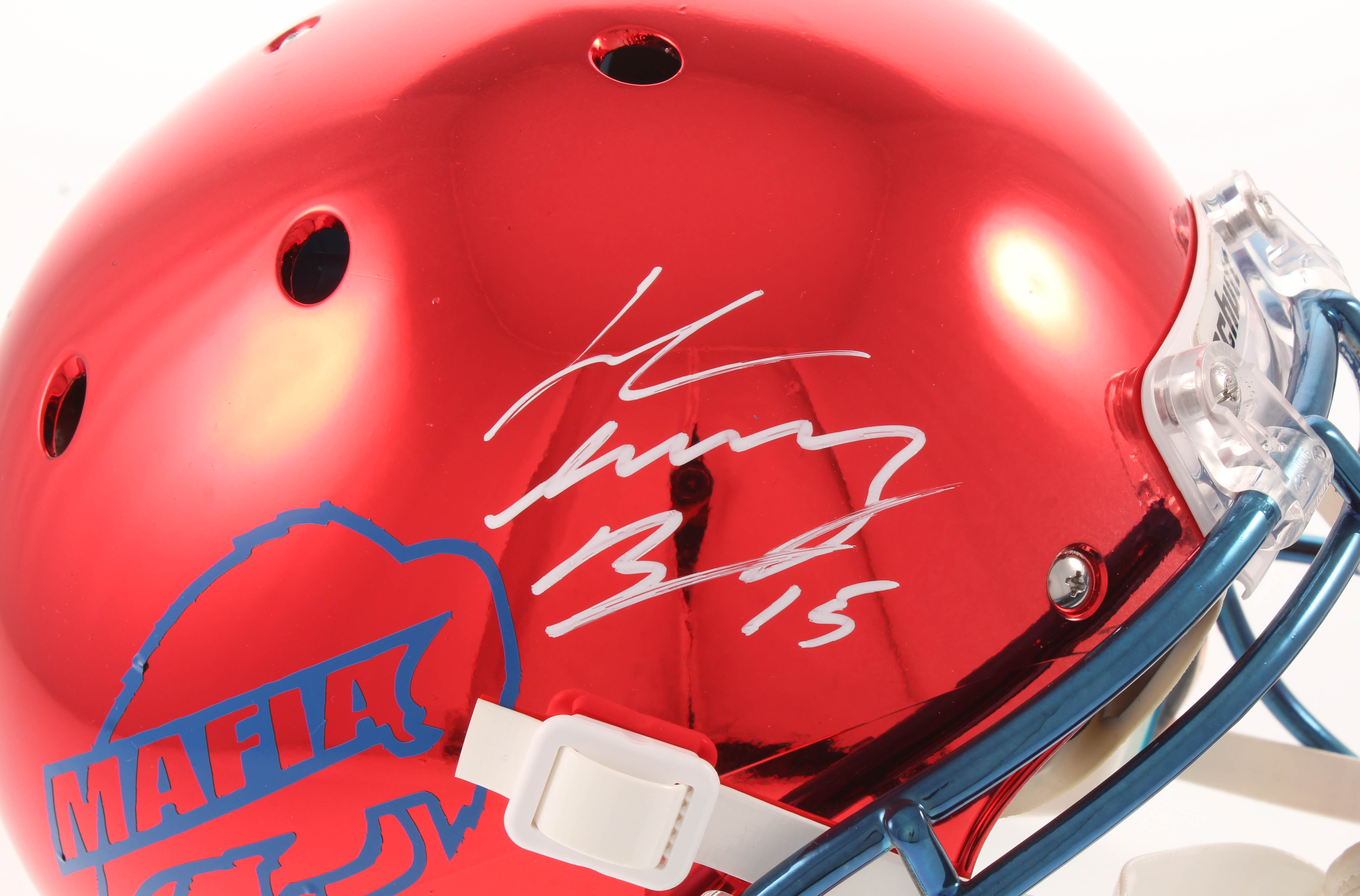 John "Smokey" Brown Signed Bills Full-Size Authentic On-Field Chrome Helmet (JSA COA) at PristineAuction.com John "Smokey" Brown Signed Bills Full-Size Authentic On-Field Chrome Helmet (JSA COA) at PristineAuction.com