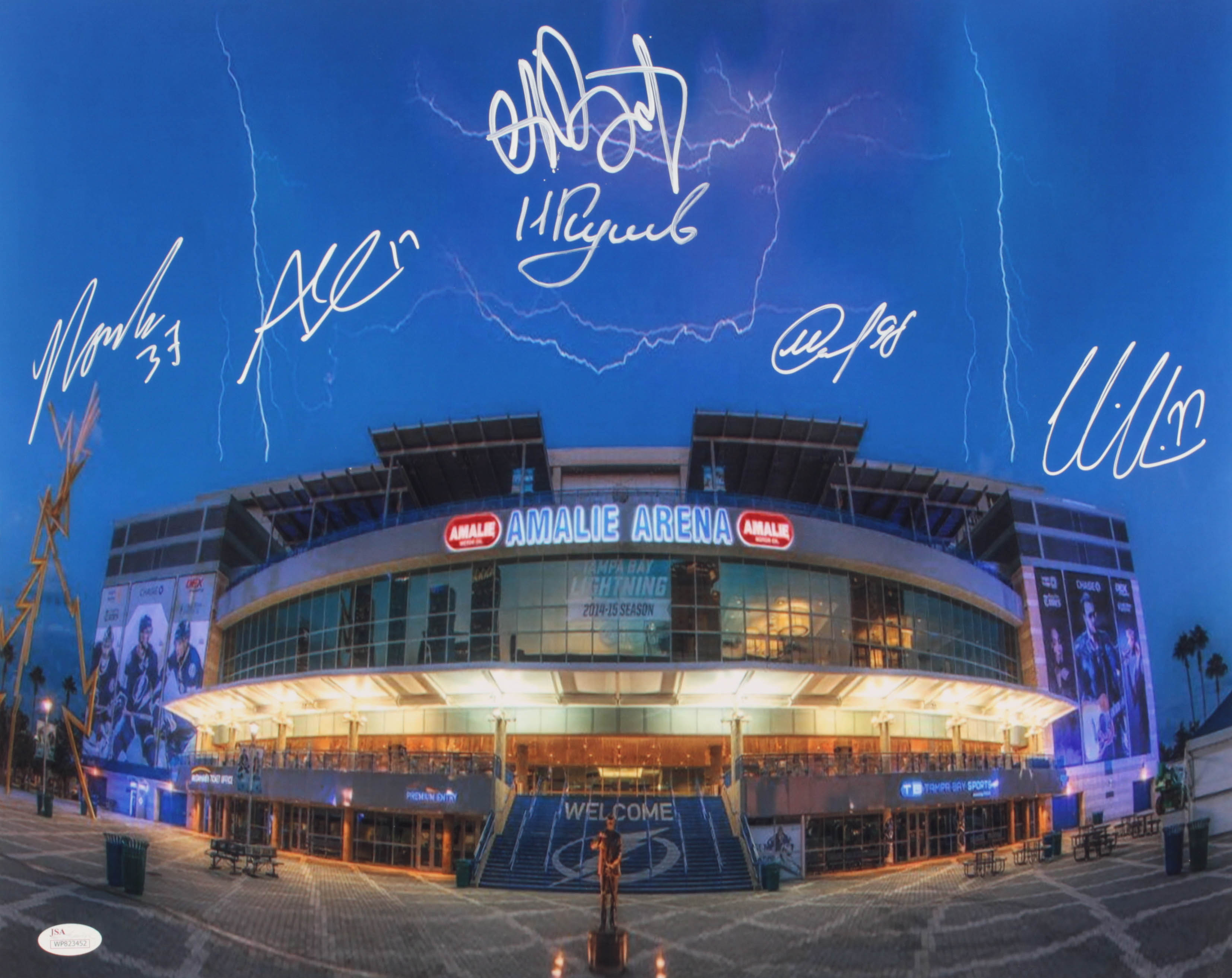 Lightning 16x20 Photo Team-Signed by (6) with Victor Hedman, Yanni Gourde, Andrei Vasilevskiy, Mikhail Sergachev (JSA COA) at PristineAuction.com Lightning 16x20 Photo Team-Signed by (6) with Victor Hedman, Yanni Gourde, Andrei Vasilevskiy, Mikhail Sergachev (JSA COA) at PristineAuction.com
