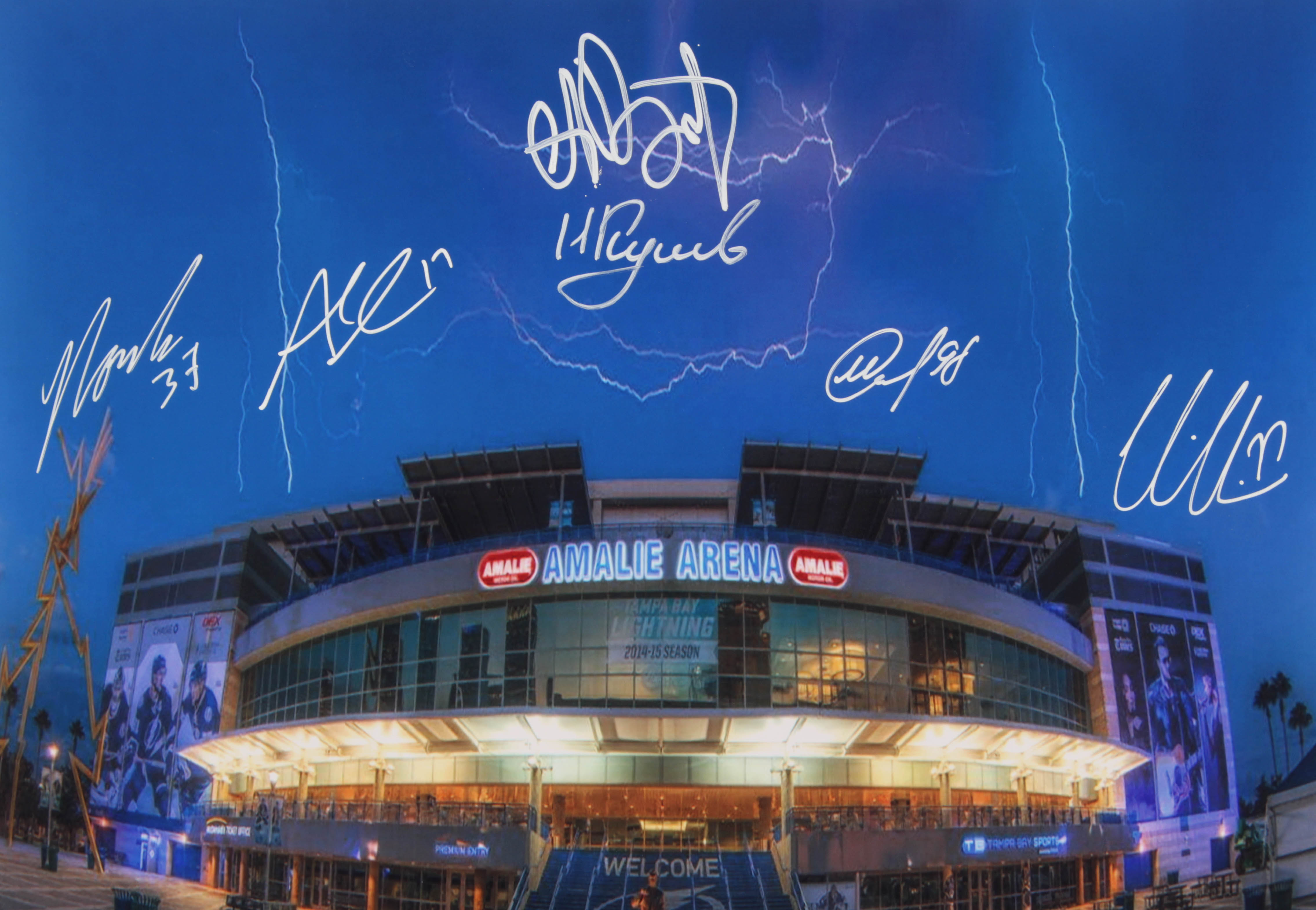 Lightning 16x20 Photo Team-Signed by (6) with Victor Hedman, Yanni Gourde, Andrei Vasilevskiy, Mikhail Sergachev (JSA COA) at PristineAuction.com Lightning 16x20 Photo Team-Signed by (6) with Victor Hedman, Yanni Gourde, Andrei Vasilevskiy, Mikhail Sergachev (JSA COA) at PristineAuction.com