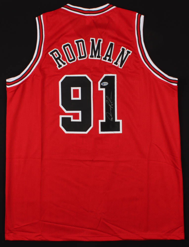 Dennis Rodman Signed Jersey (Beckett COA) at PristineAuction.com Dennis Rodman Signed Jersey (Beckett COA) at PristineAuction.com