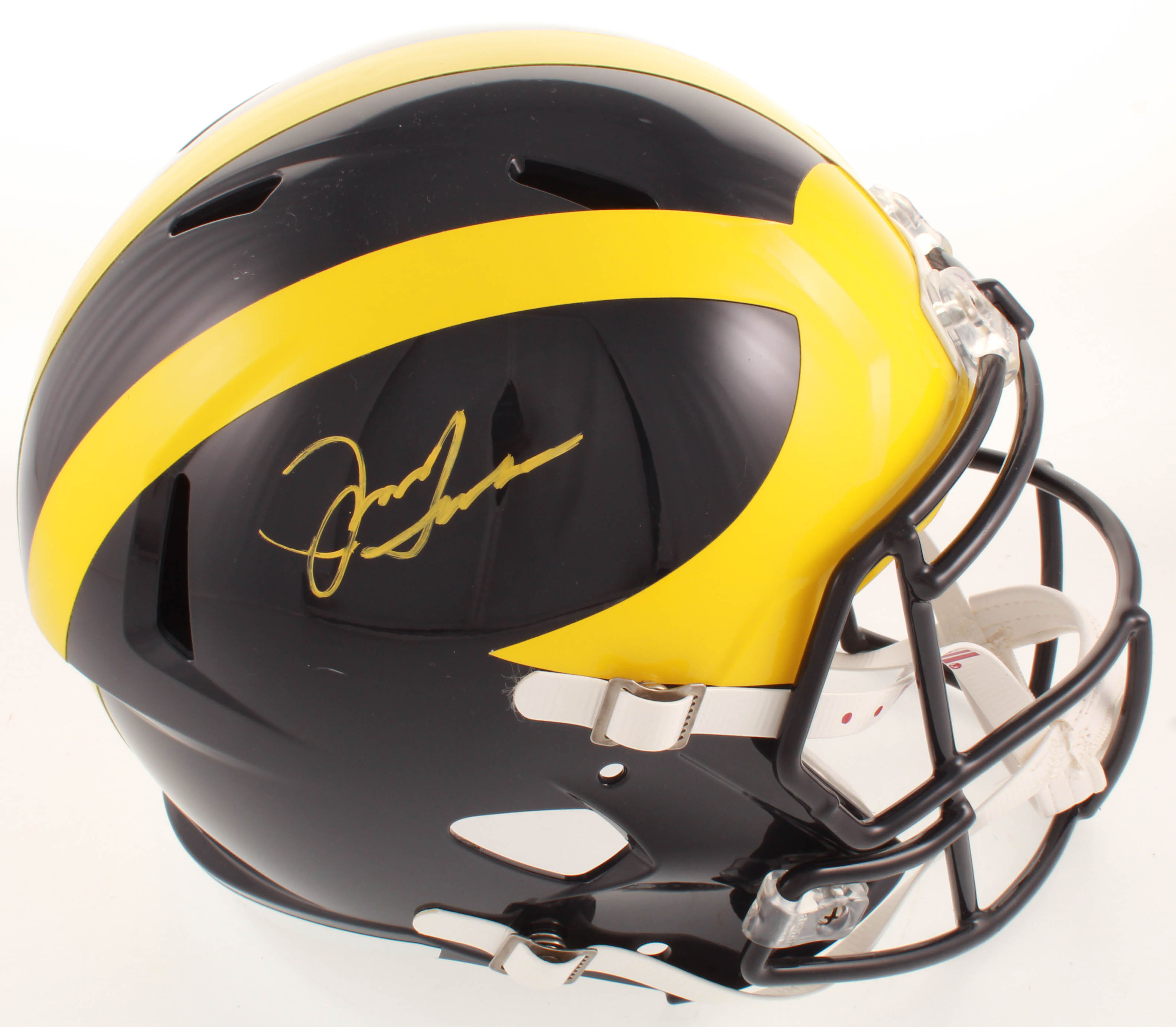 Jim Harbaugh Signed Michigan Wolverines Full-Size Speed Helmet (JSA Hologram) at PristineAuction.com Jim Harbaugh Signed Michigan Wolverines Full-Size Speed Helmet (JSA Hologram) at PristineAuction.com