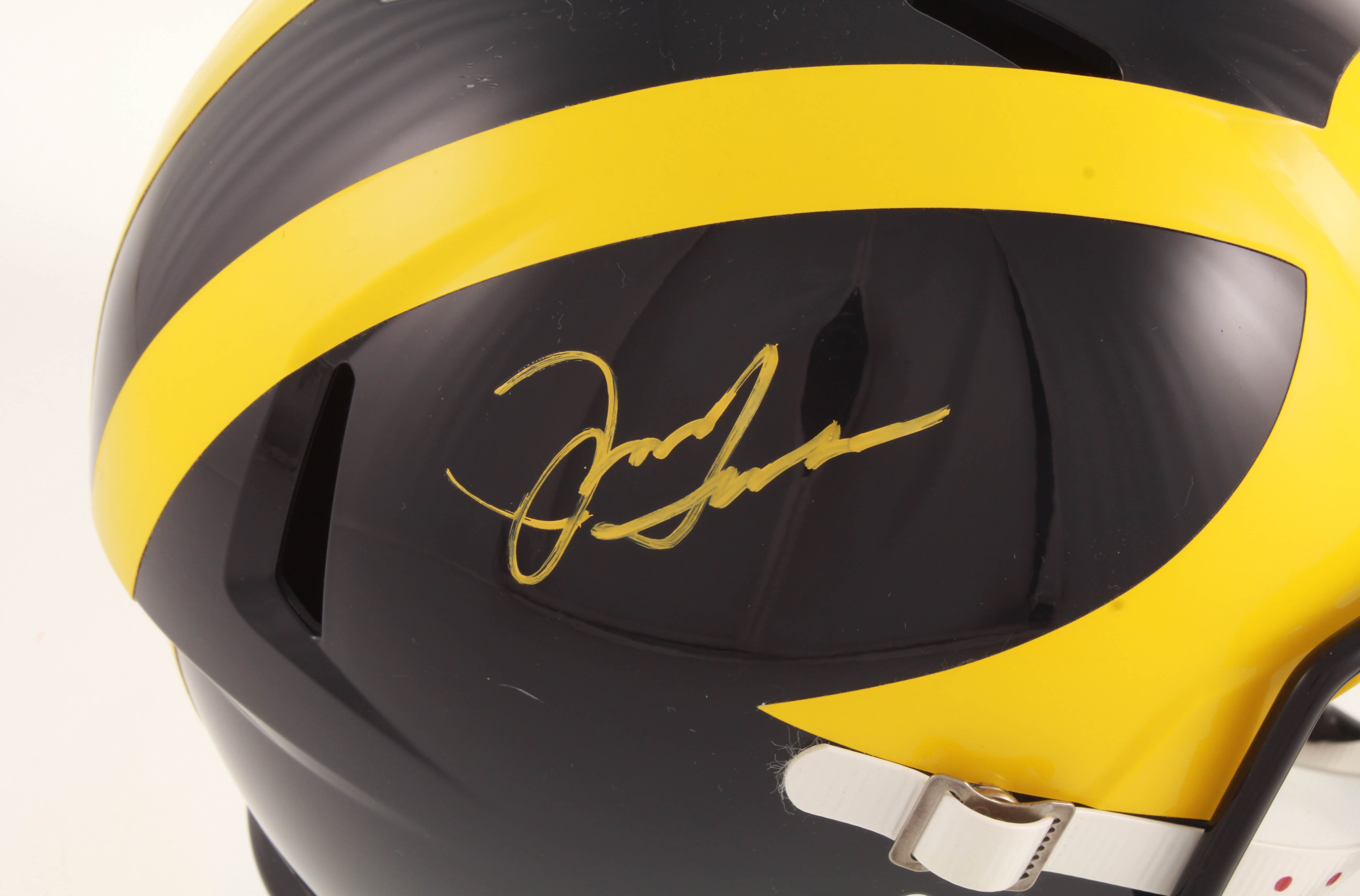 Jim Harbaugh Signed Michigan Wolverines Full-Size Speed Helmet (JSA Hologram) at PristineAuction.com Jim Harbaugh Signed Michigan Wolverines Full-Size Speed Helmet (JSA Hologram) at PristineAuction.com