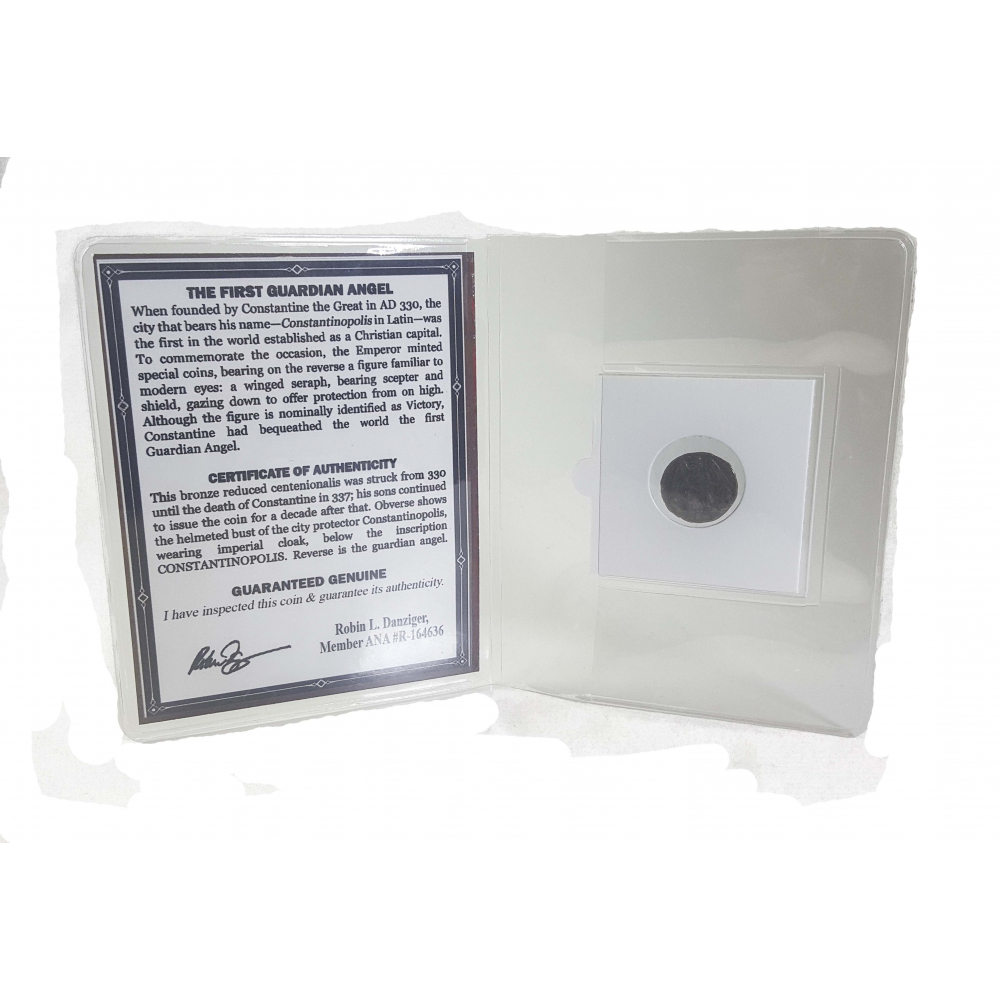 Constantinopolis: The First Guardian Angel Roman Bronze Coin AD 330-337 at PristineAuction.com