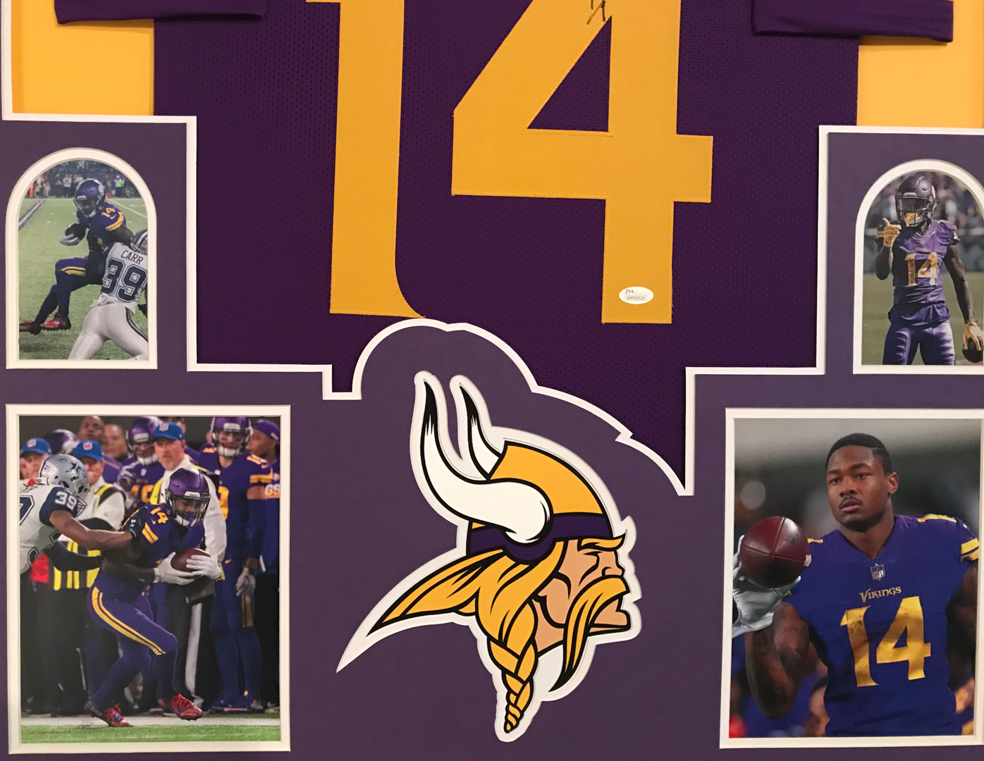 Stefon Diggs Signed 34x42 Custom Framed Jersey (JSA COA) at PristineAuction.com Stefon Diggs Signed 34x42 Custom Framed Jersey (JSA COA) at PristineAuction.com
