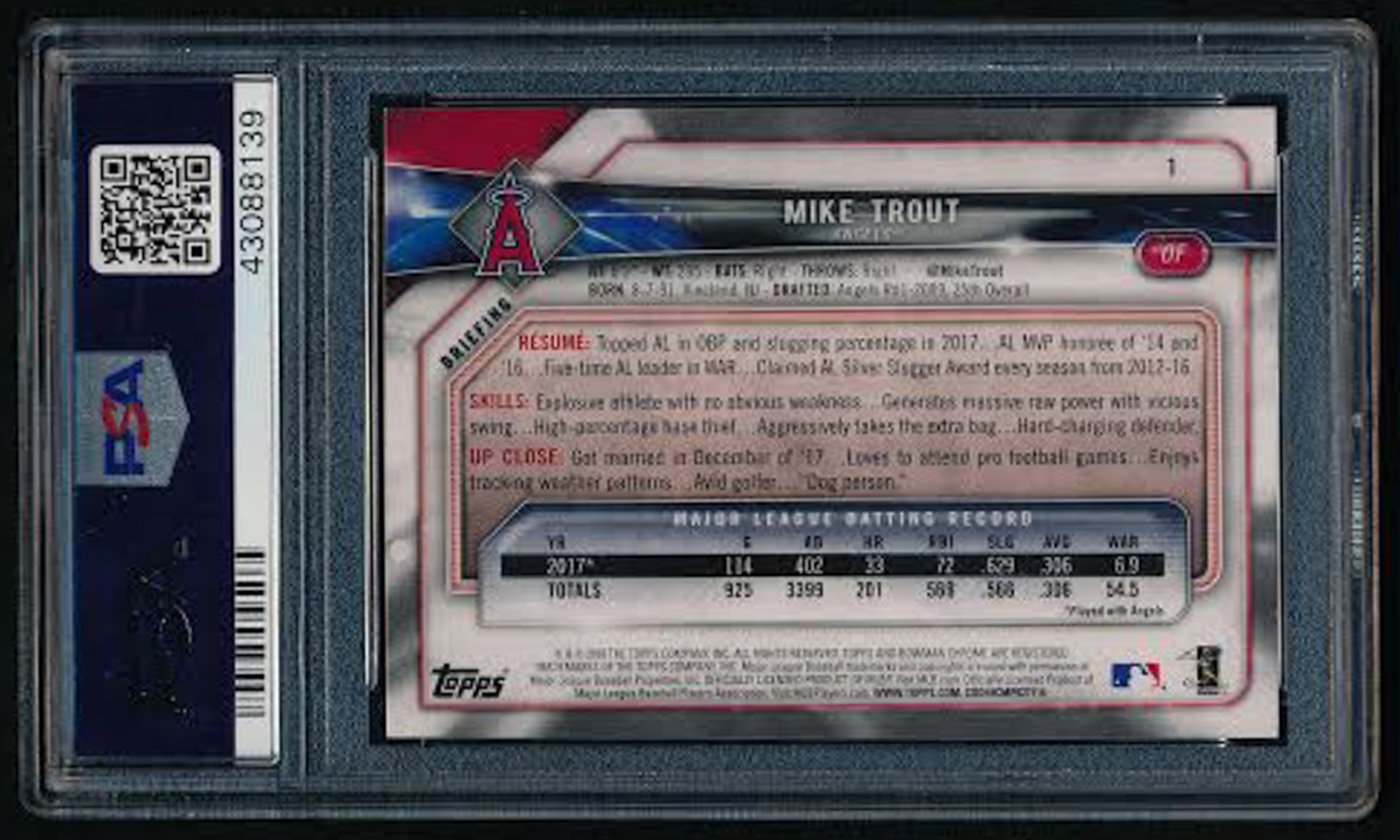 Mike Trout Signed 2016 Bowman #1 Card (PSA 10 Auto) at PristineAuction.com Mike Trout Signed 2016 Bowman #1 Card (PSA 10 Auto) at PristineAuction.com