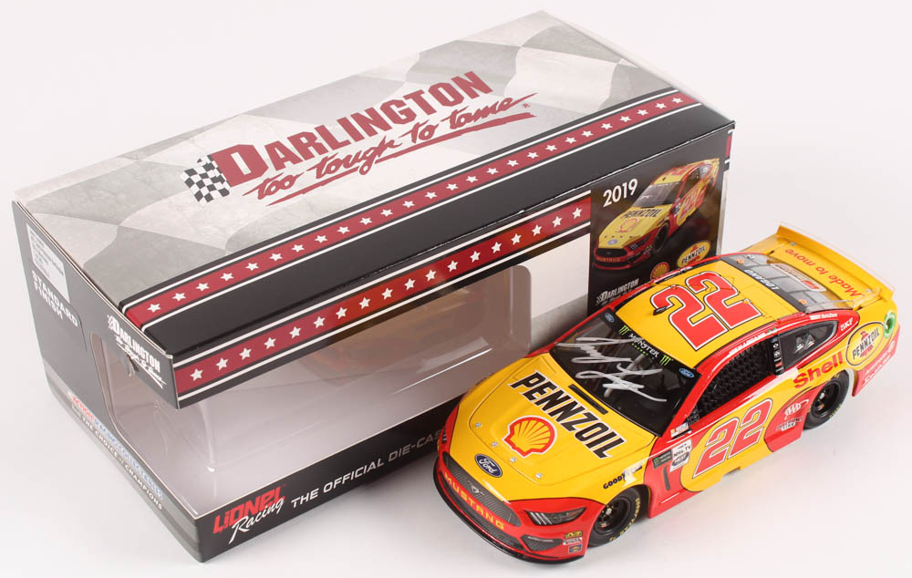 Joey Logano Signed 2019 NASCAR #22 Shell-Pennzoil - Darlington - 1:24 Premium Action Diecast Car (PA COA) at PristineAuction.com Joey Logano Signed 2019 NASCAR #22 Shell-Pennzoil - Darlington - 1:24 Premium Action Diecast Car (PA COA) at PristineAuction.com