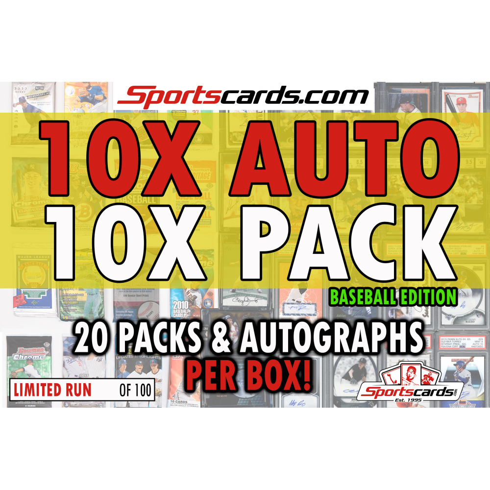 “10x AUTO & 10x PACK” Baseball Card Mystery Box! 20