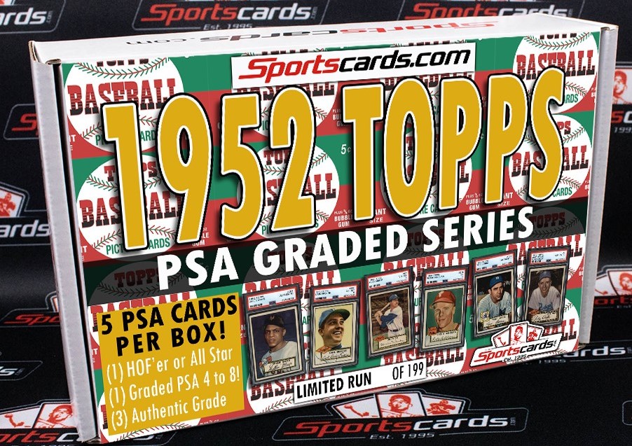 SportsCards.com 1952 Topps Baseball PSA Graded Series Mystery Box – 5 PSA Cards Per Box! at PristineAuction.com SportsCards.com 1952 Topps Baseball PSA Graded Series Mystery Box – 5 PSA Cards Per Box! at PristineAuction.com