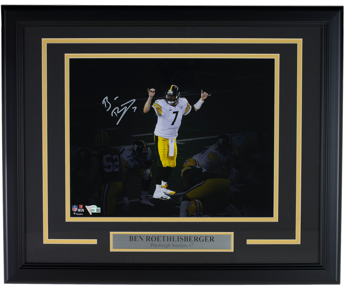 Ben Roethlisberger Signed Steelers 16x20 Custom Framed Photo Display (Fanatics Hologram) at PristineAuction.com Ben Roethlisberger Signed Steelers 16x20 Custom Framed Photo Display (Fanatics Hologram) at PristineAuction.com