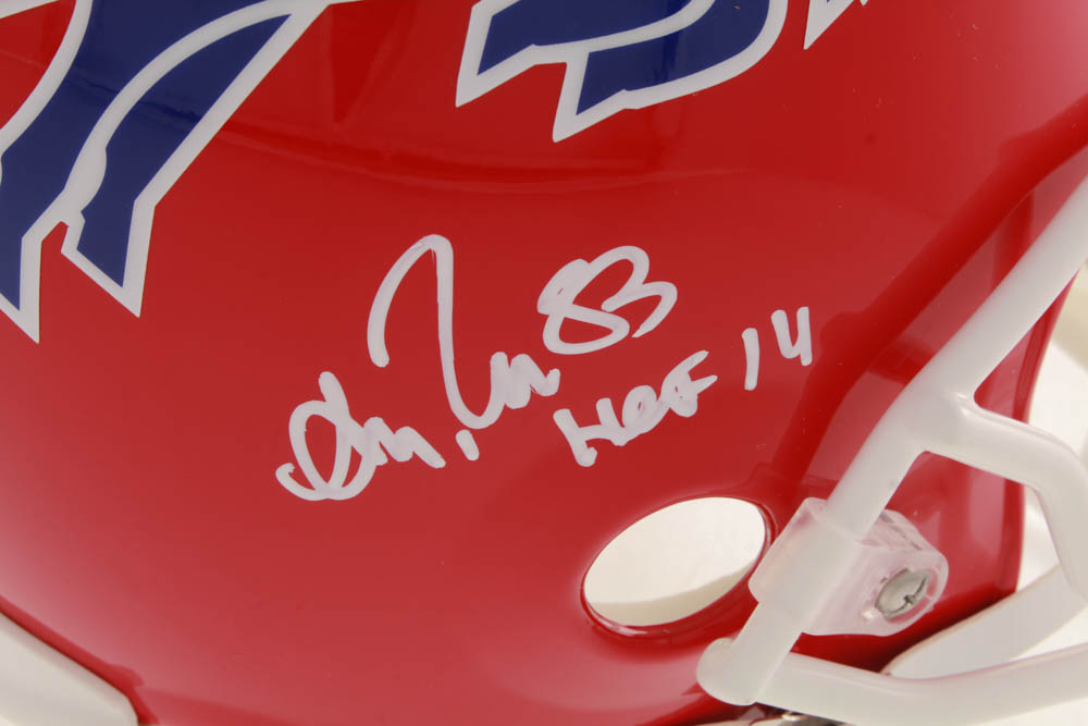 Jim Kelly, Thurman Thomas & Andre Reed Signed Bills Full-Size Throwback Helmet with (3) HOF Inscriptions (Beckett COA) at PristineAuction.com Jim Kelly, Thurman Thomas & Andre Reed Signed Bills Full-Size Throwback Helmet with (3) HOF Inscriptions (Beckett COA) at PristineAuction.com