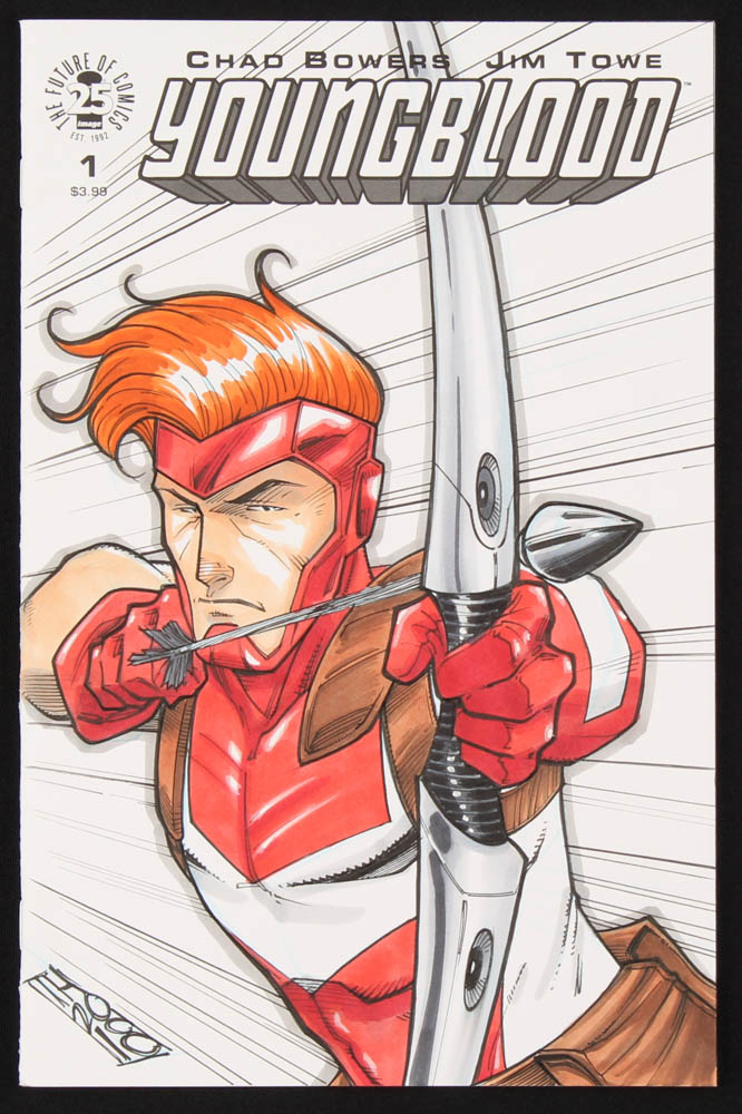 Tom Hodges - Shaft - "Youngblood" - Issue #1 - Sketch Cover Variant Comic Book with Original 'Shaft' Sketch at PristineAuction.com Tom Hodges - Shaft - "Youngblood" - Issue #1 - Sketch Cover Variant Comic Book with Original 'Shaft' Sketch at PristineAuction.com