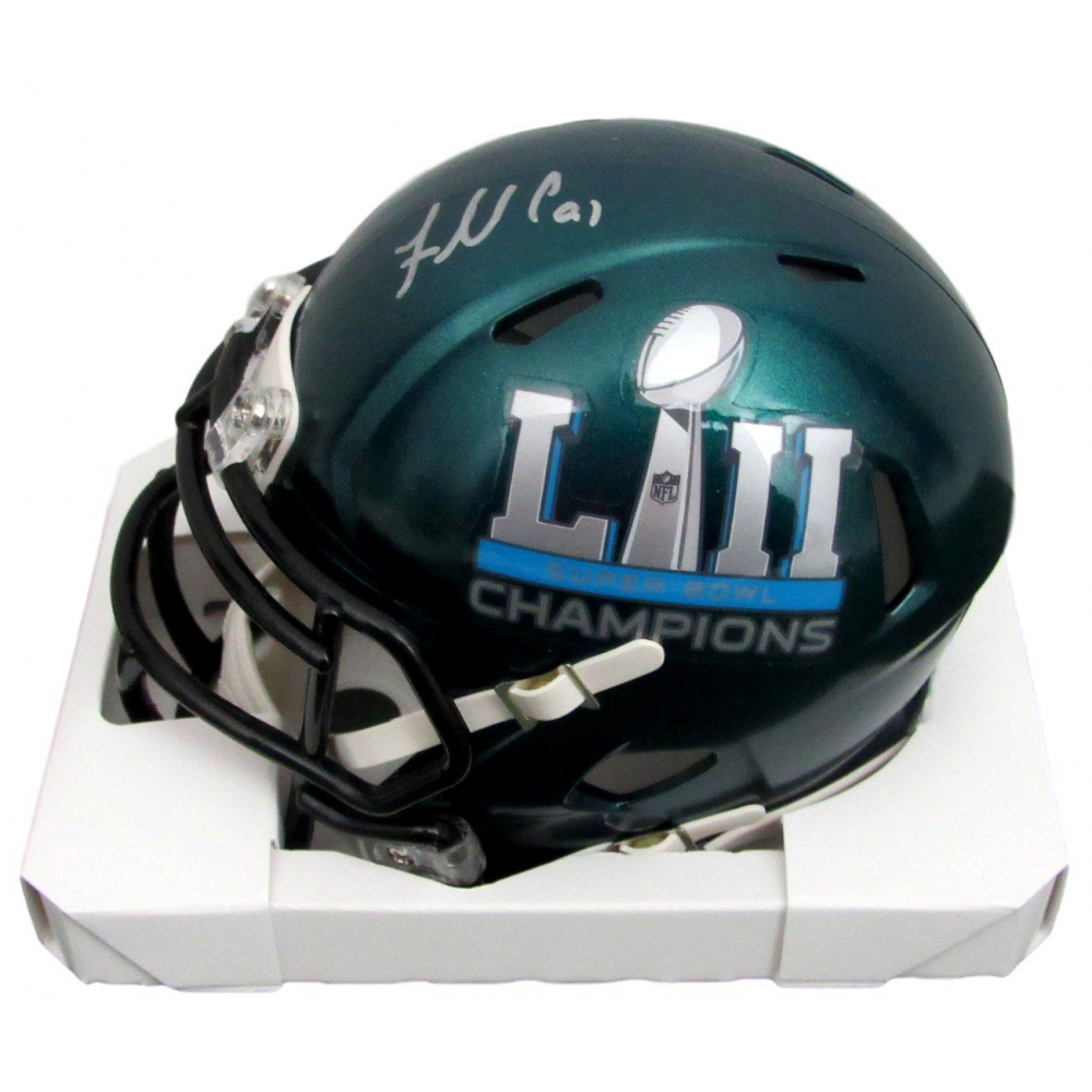 Fletcher Cox Signed Eagles Super Bowl LII Mini Speed Helmet (JSA COA
