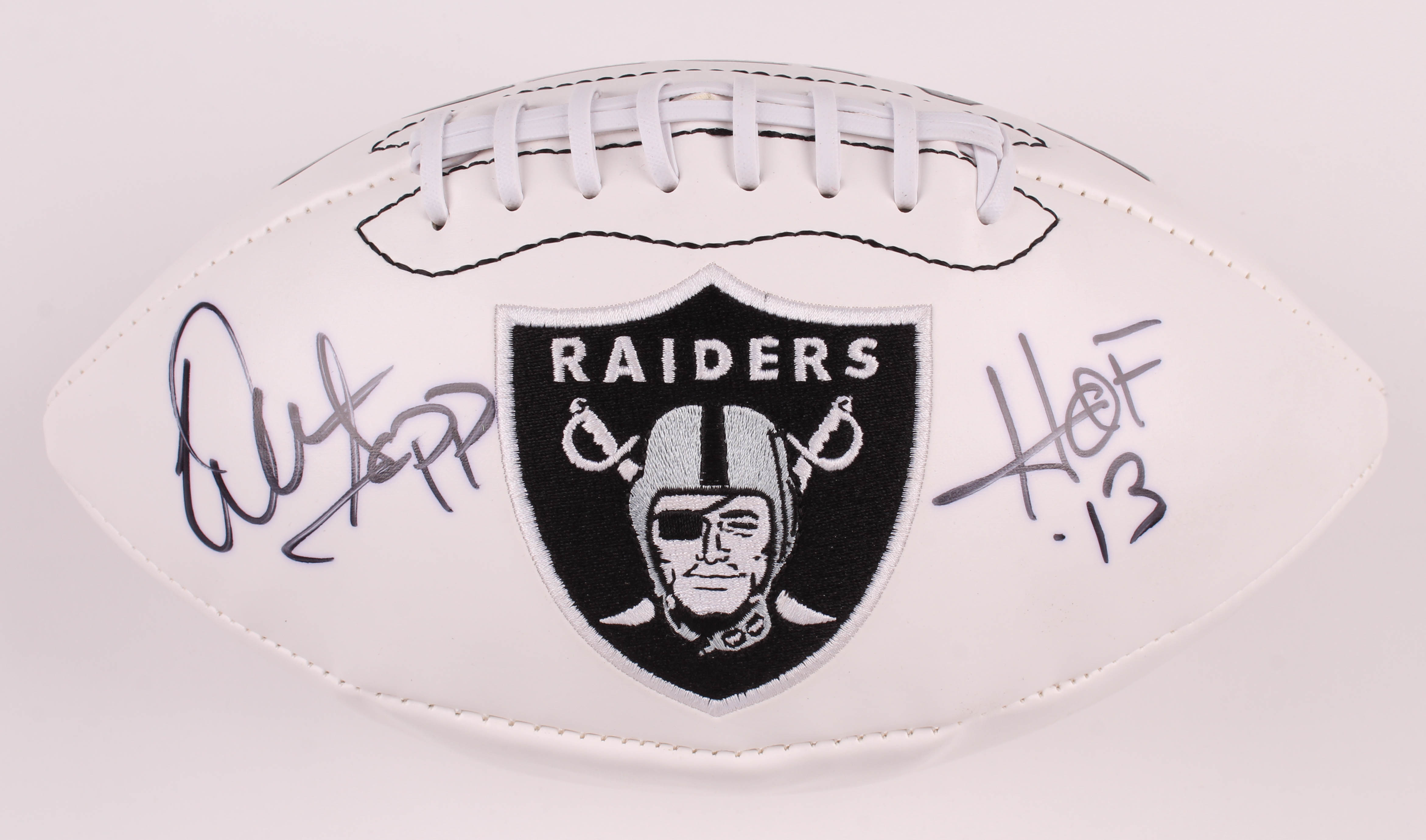 Warren Sapp Signed Raiders Logo Football Inscribed "HOF 13" (JSA COA) at PristineAuction.com Warren Sapp Signed Raiders Logo Football Inscribed "HOF 13" (JSA COA) at PristineAuction.com