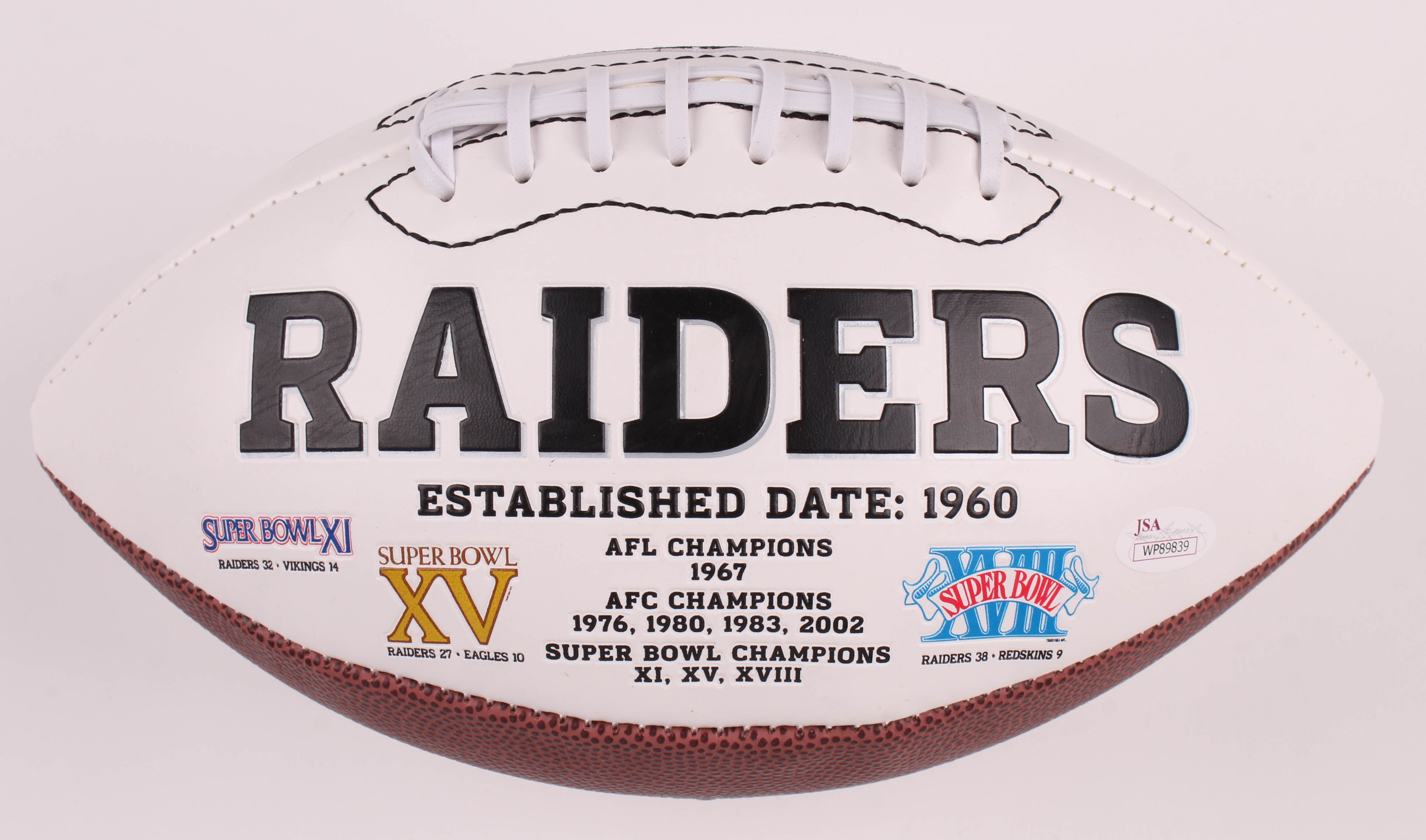 Warren Sapp Signed Raiders Logo Football Inscribed "HOF 13" (JSA COA) at PristineAuction.com Warren Sapp Signed Raiders Logo Football Inscribed "HOF 13" (JSA COA) at PristineAuction.com