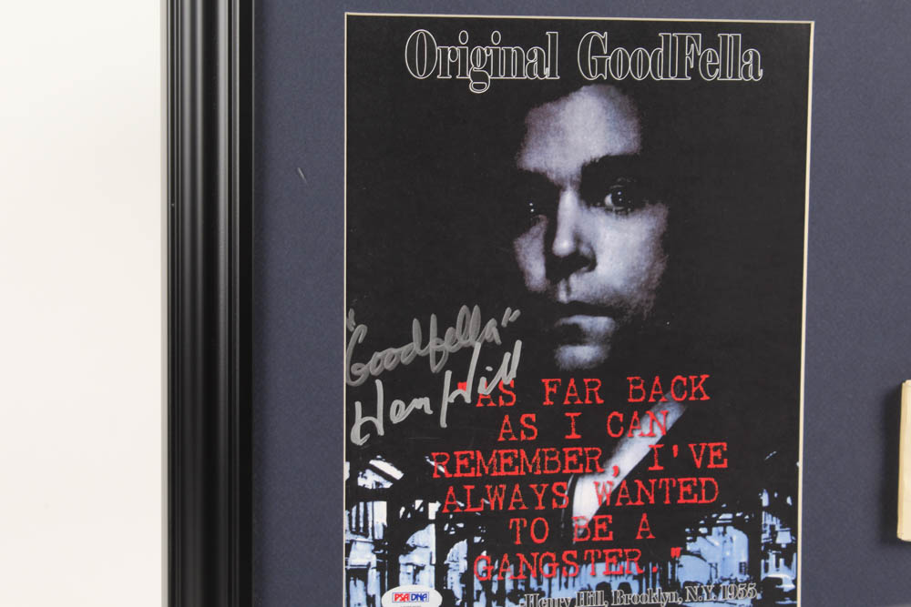 Henry Hill Signed "The Goodfellas" 17.5x21.5 Custom Framed Photo Display with Movie Prop Money (PSA COA) at PristineAuction.com Henry Hill Signed "The Goodfellas" 17.5x21.5 Custom Framed Photo Display with Movie Prop Money (PSA COA) at PristineAuction.com
