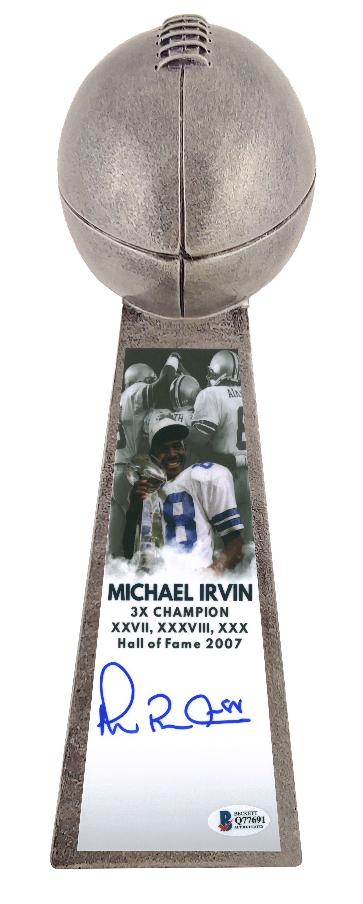 Michael Irvin Signed Cowboys 15” Lombardi Championship Trophy (Beckett COA) at PristineAuction.com Michael Irvin Signed Cowboys 15” Lombardi Championship Trophy (Beckett COA) at PristineAuction.com